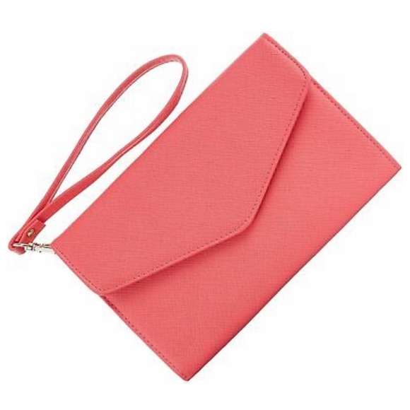 Casmonal Handbags - 🌸HP🌸 RFID Wristlet Travel Wallet Coral Colored with Gold Hardware